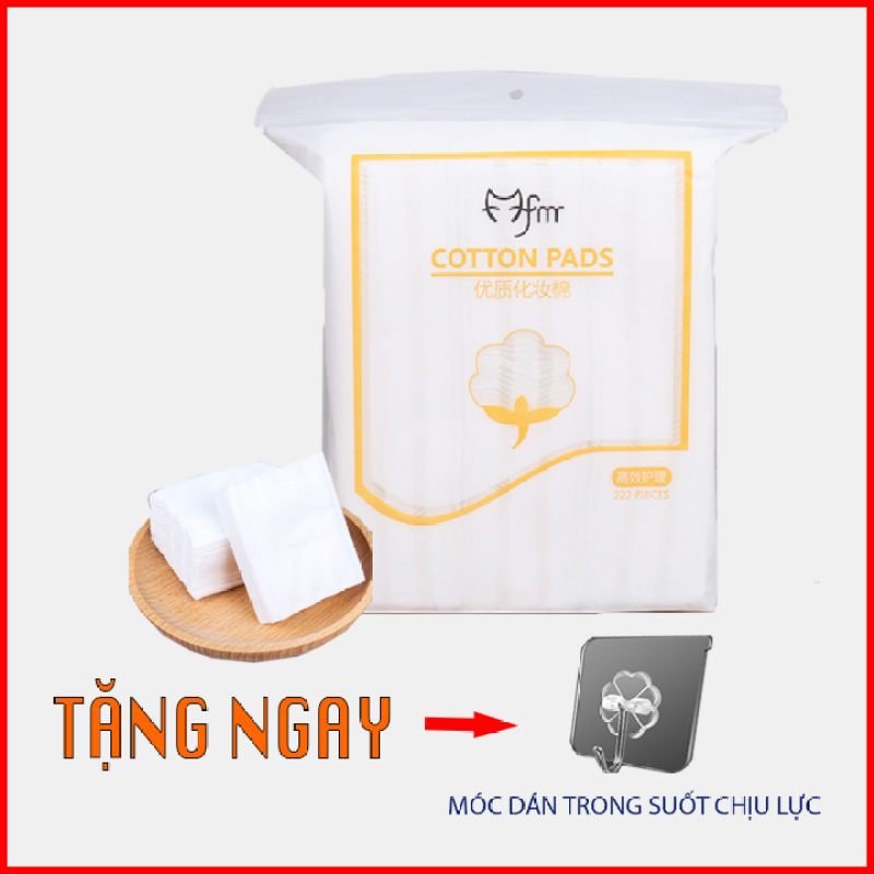 Bông Tẩy Trang Pads 3 Lớp Chất Cotton Cao Cấp Túi 222 Miếng DÀY DẶN