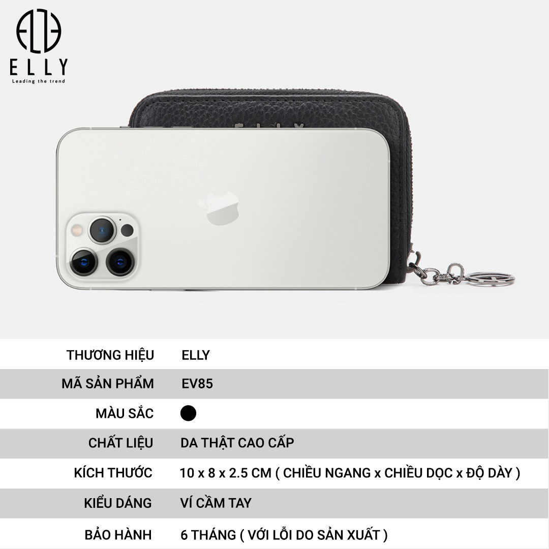 VÍ NỮ CẦM TAY CAO CẤP DA THẬT ELLY – EV85