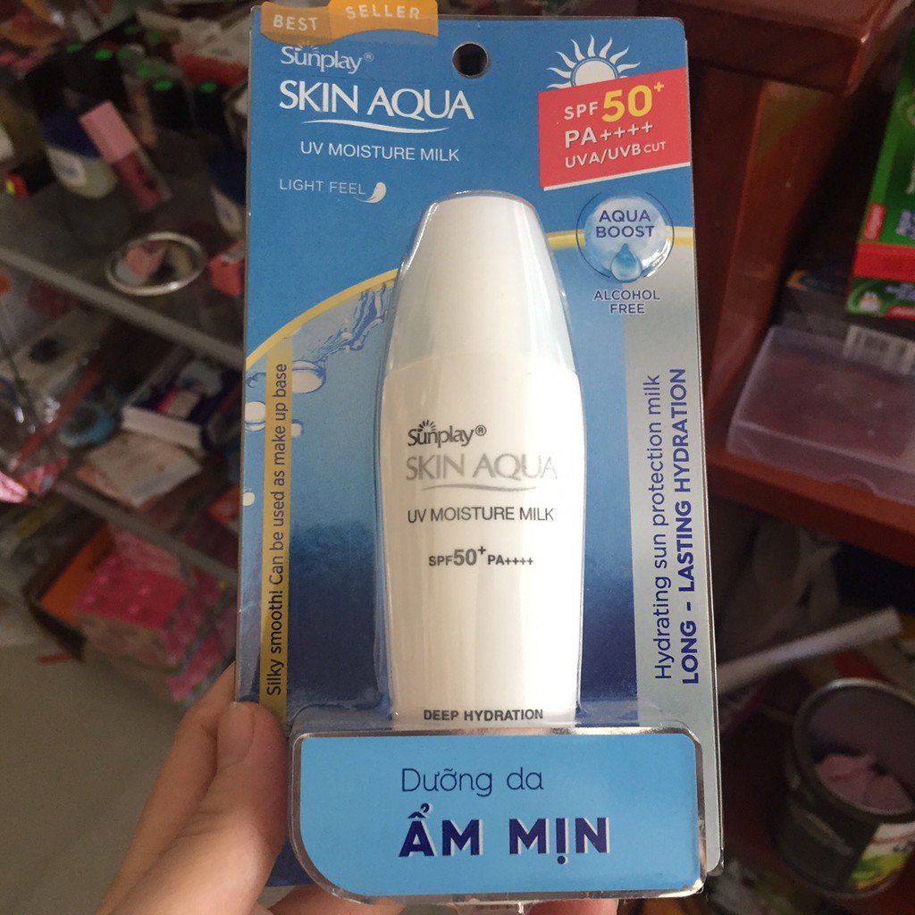 Chống nắng Skin Aqua trắng da ẩm mịn nắp trắng