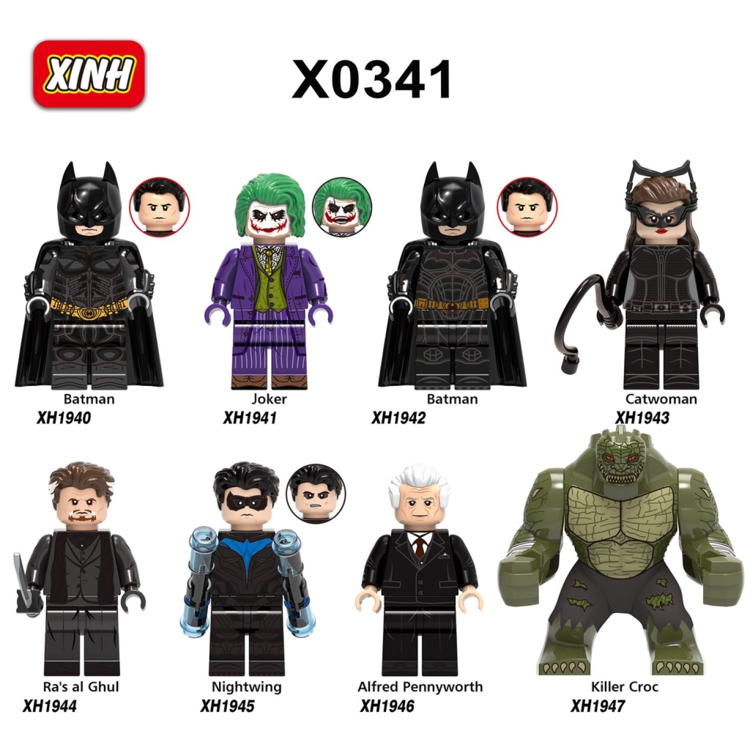 Minifigures mẫu nhât vật siêu anh hùng marvel dc mcu batman joker killer croc x0341 - đồ chơi lắp ráp mini bigfig