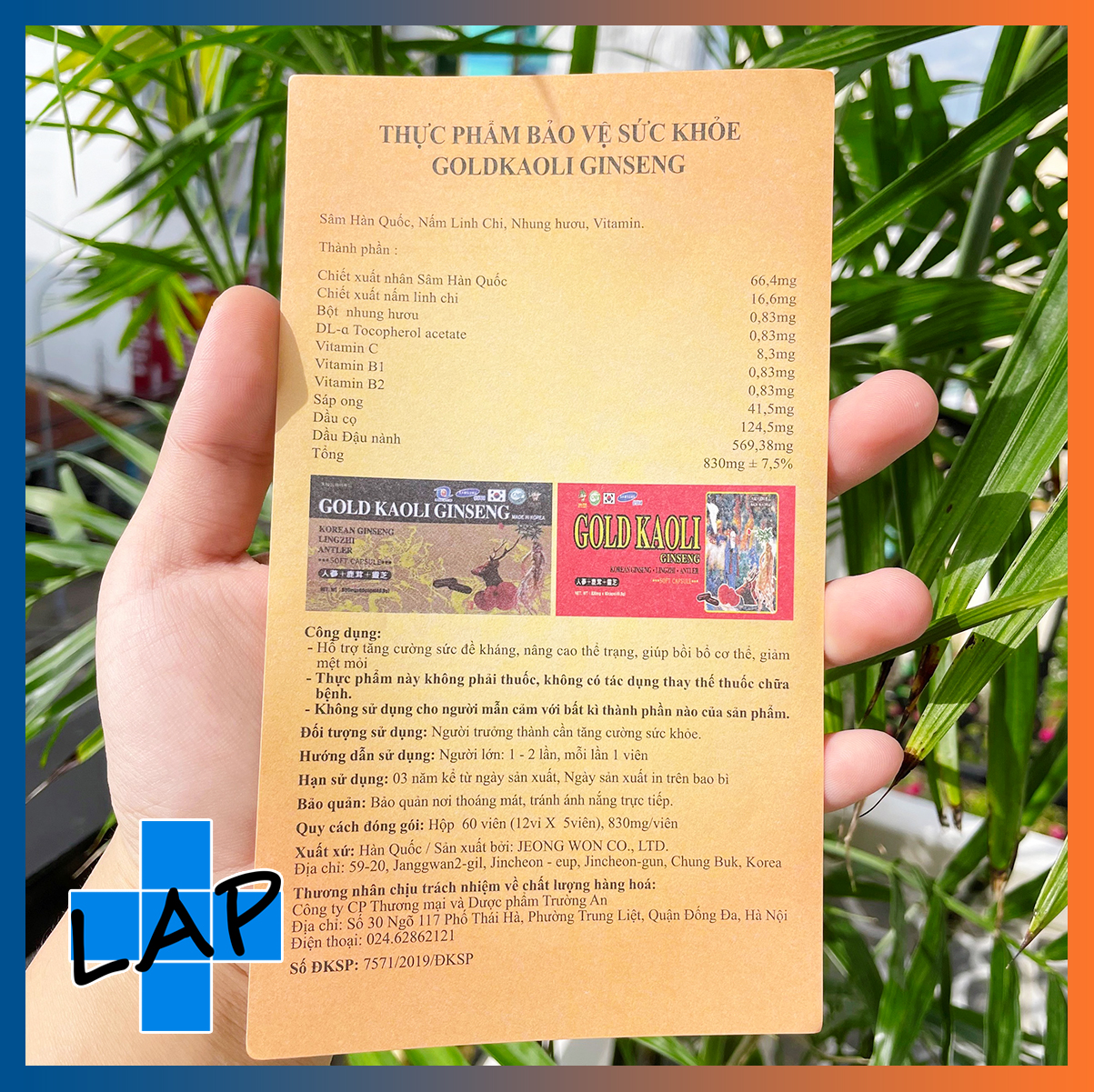 GOLD KAOLI GINSENG (Hàng nhập khẩu) - Viên nhân sâm Hàn Quốc.