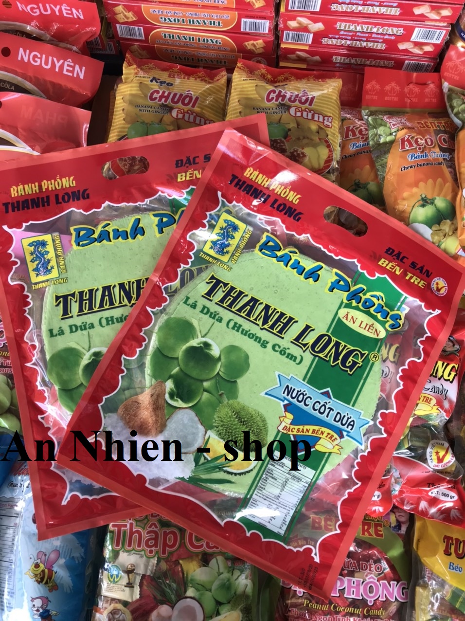Bánh phồng sữa Thanh Long vị lá dứa