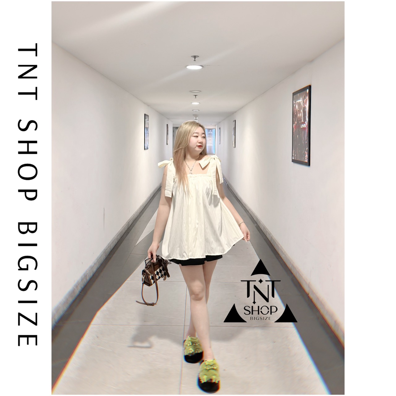 ÁO 2 DÂY CỘT NƠ BÁNH BÈO [ TNT SHOP BIGSIZE 60KG 90KG ]