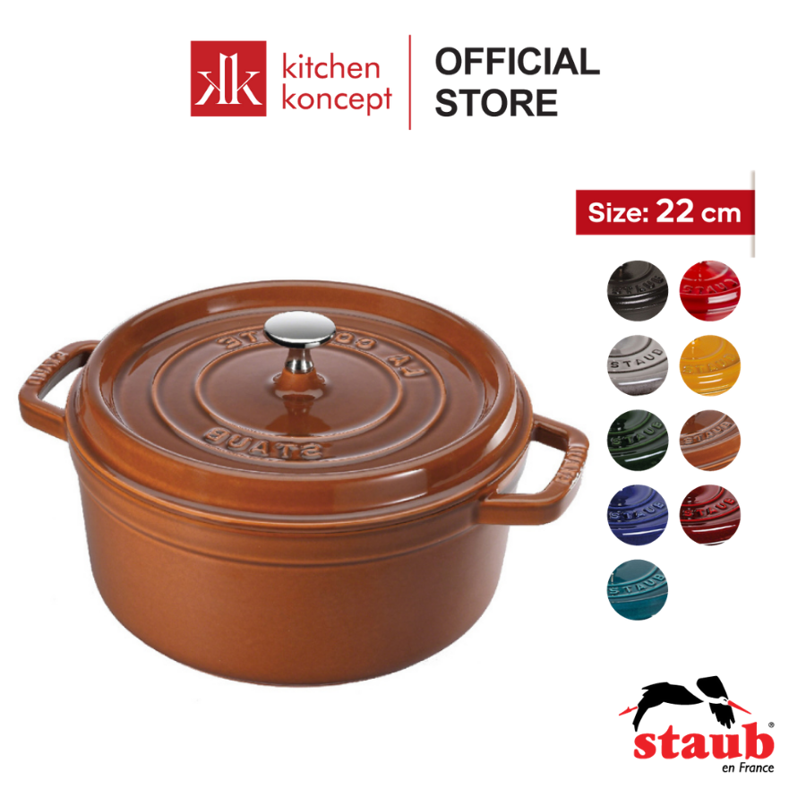 [Trả góp 0%] Staub – Nồi tròn cao cấp sang trọng - 22cm ( nhiều màu )