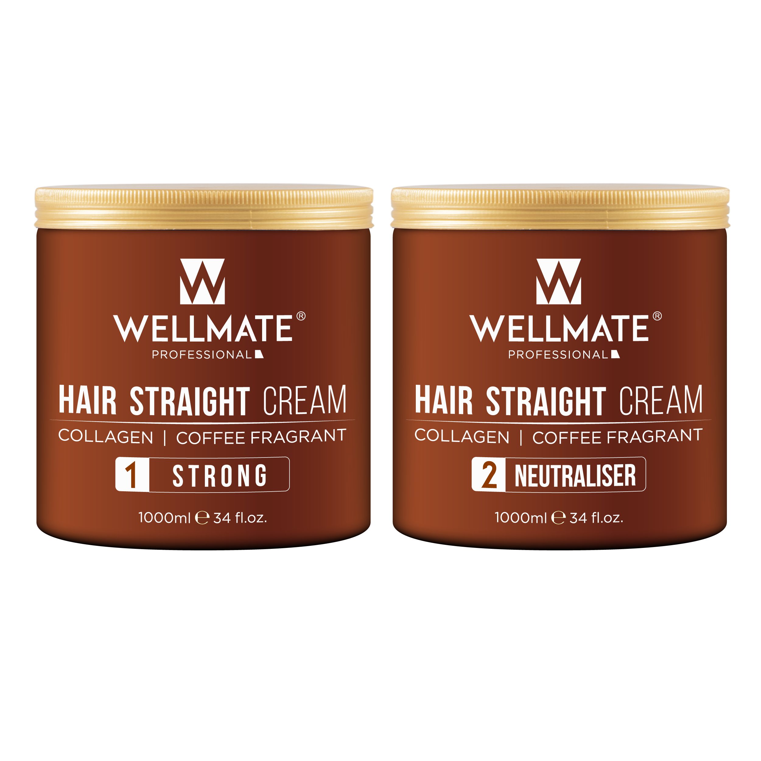 Thuốc duỗi tóc  Wellmate Cafe 1000ml x2 ( Hũ số 1 và Hũ Số 2 )