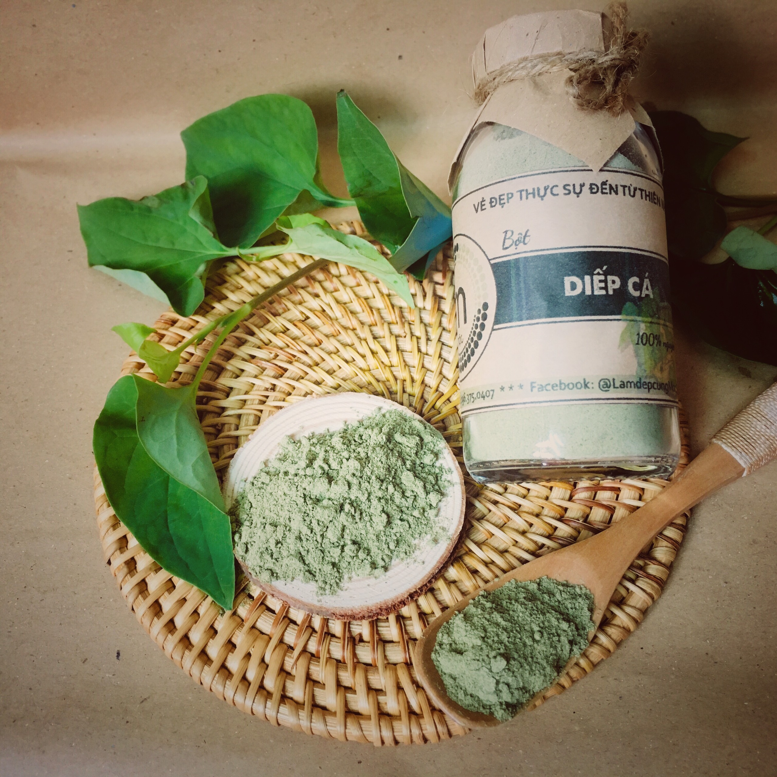 Bột rau diếp cá sấy lạnh nguyên chất Mộc dưỡng da trắng mịn, ngăn ngừa mụn sưng viêm, mờ thâm nám túi dùng thử 10g, chai 100ml và 200ml handmade