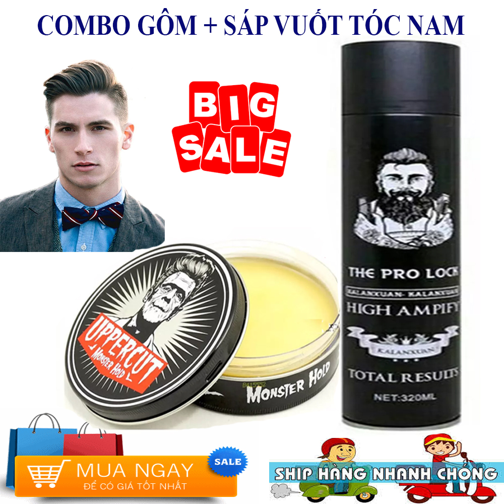 Gôm sáp vuốt tóc nam ,combo gôm sáp vuốt tóc, combo sáp và gôm xịt tóc. bộ đôi hoàn hảo giữ nếp chuẩn - giữ nếp lâu - độ cứng cao. tóc mềm bồng bềnh, thơm dễ chịu, dễ tan khi gội đầu. giá sốc - mua ngay!