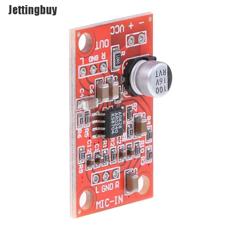 Jettingbuy AD828 stereo dynamic microphone preamplifier board mic preamp DC 3.7V-15V 12V
