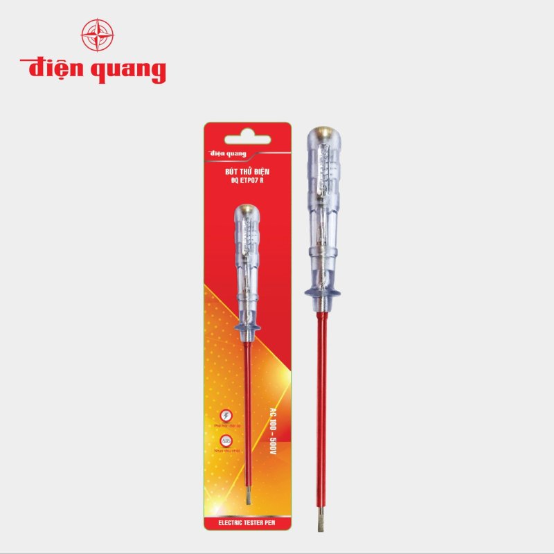 Bảng giá Bút thử điện Điện Quang ĐQ ETP07 R (Đầu vít dẹp, 215 mm, màu đỏ)