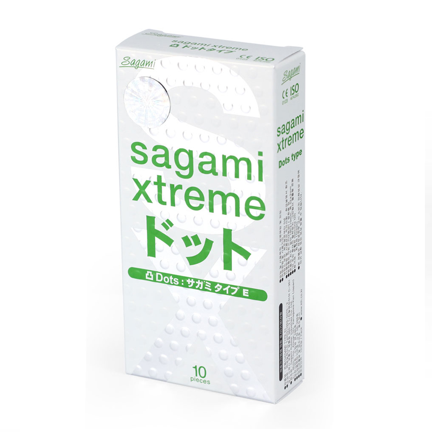Bao cao su siêu mỏng Sagami Xtreme Dots Type có gân gai