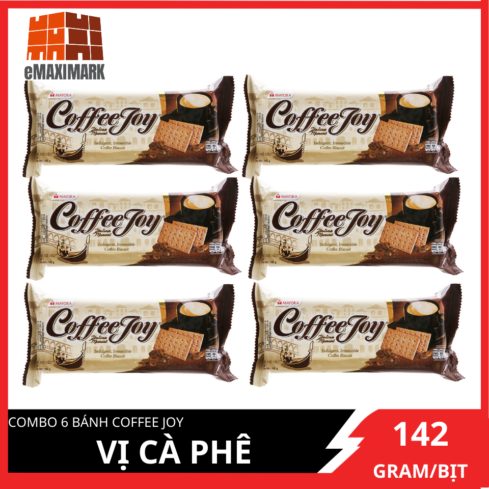 [HCM ship 2h] Combo 6 Bánh Quy Vị Cà Phê Coffee Joy Gói 142G