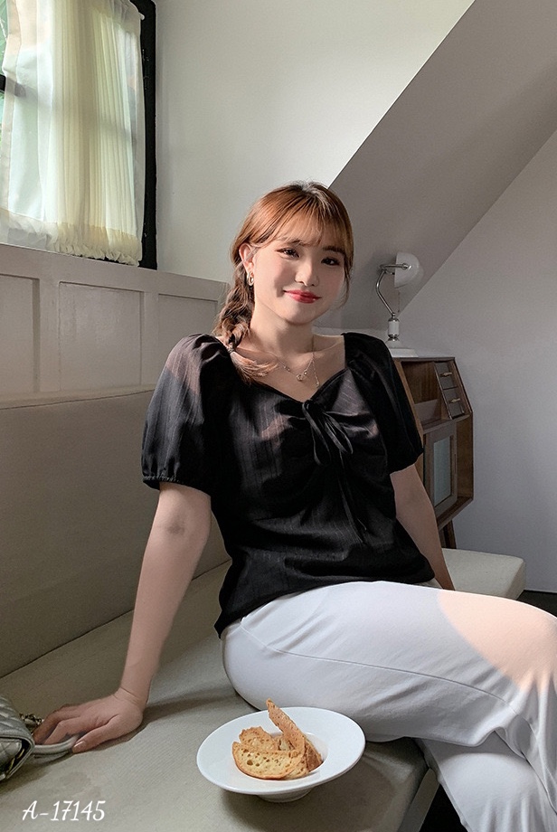 SALE Áo kiểu BIGSIZE nhúng nơ 17145