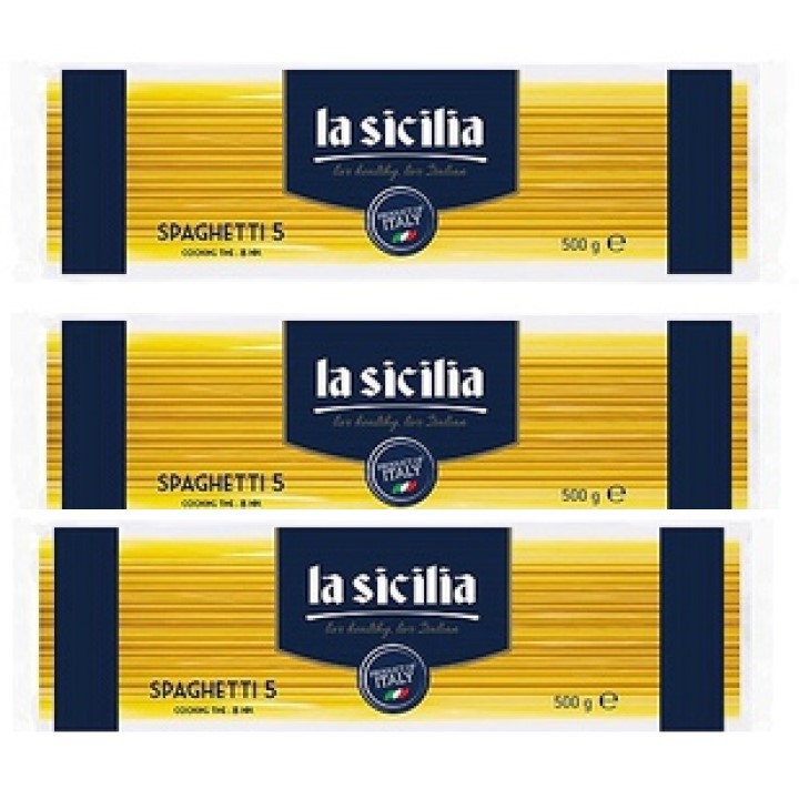 [Date 2027] Combo 3 gói Mì Ý Spaghetti số 5 La Sicilia -500g