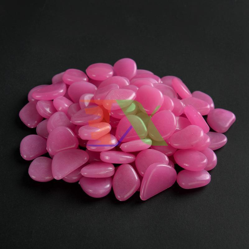 Bộ 100 viên sỏi phát sáng (sỏi dạ quang) chuyên dụng cho bể cá phát sáng trong đêm (Màu Hồng)