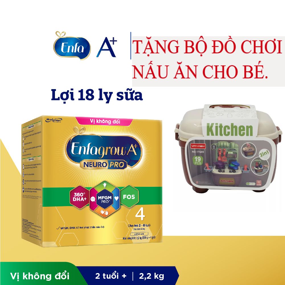 Tặng bộ đồ chơi cho bé Sữa bột Enfagrow A+ Neuropro 4 Vị không đổi với