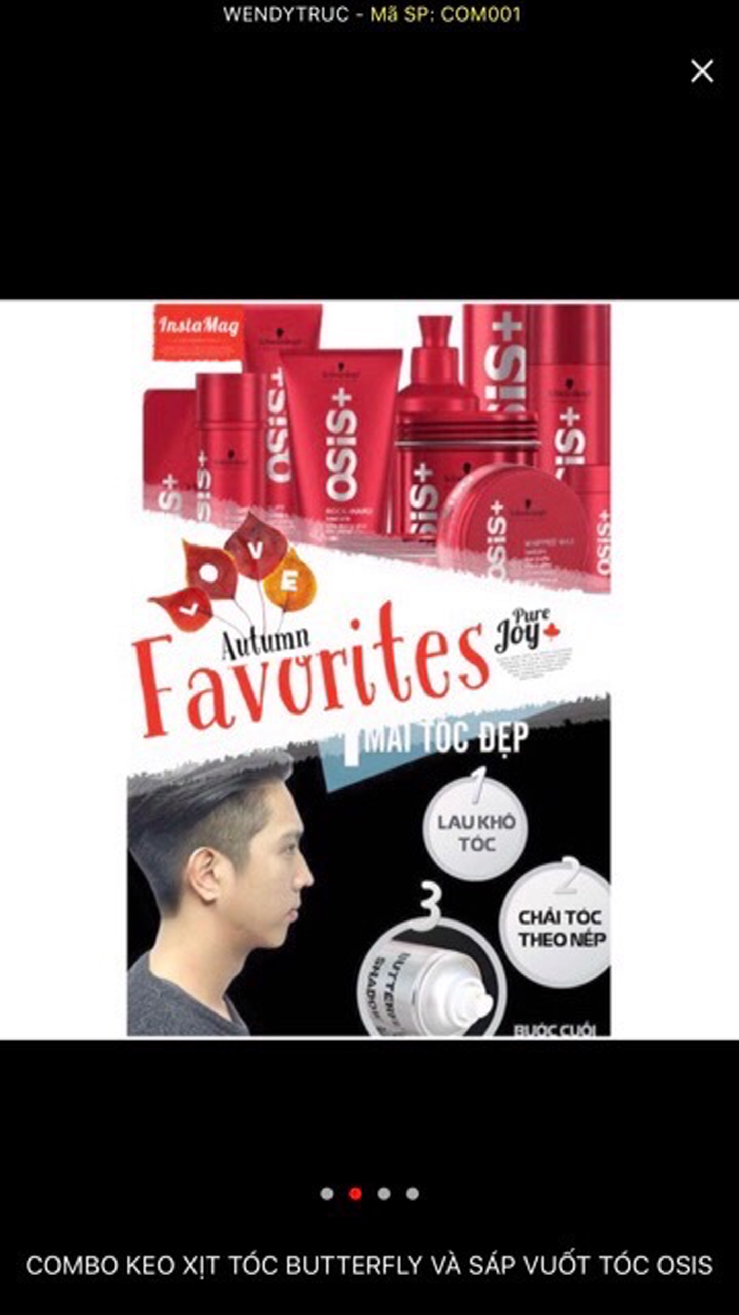 [HCM]Combo tạo kiểu tóc - Sáp Osis và gôm xịt Butterfly Shadow