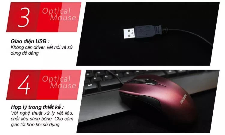 Mouse Newmen M266 1200DPI USB Gaming Chính Hãng