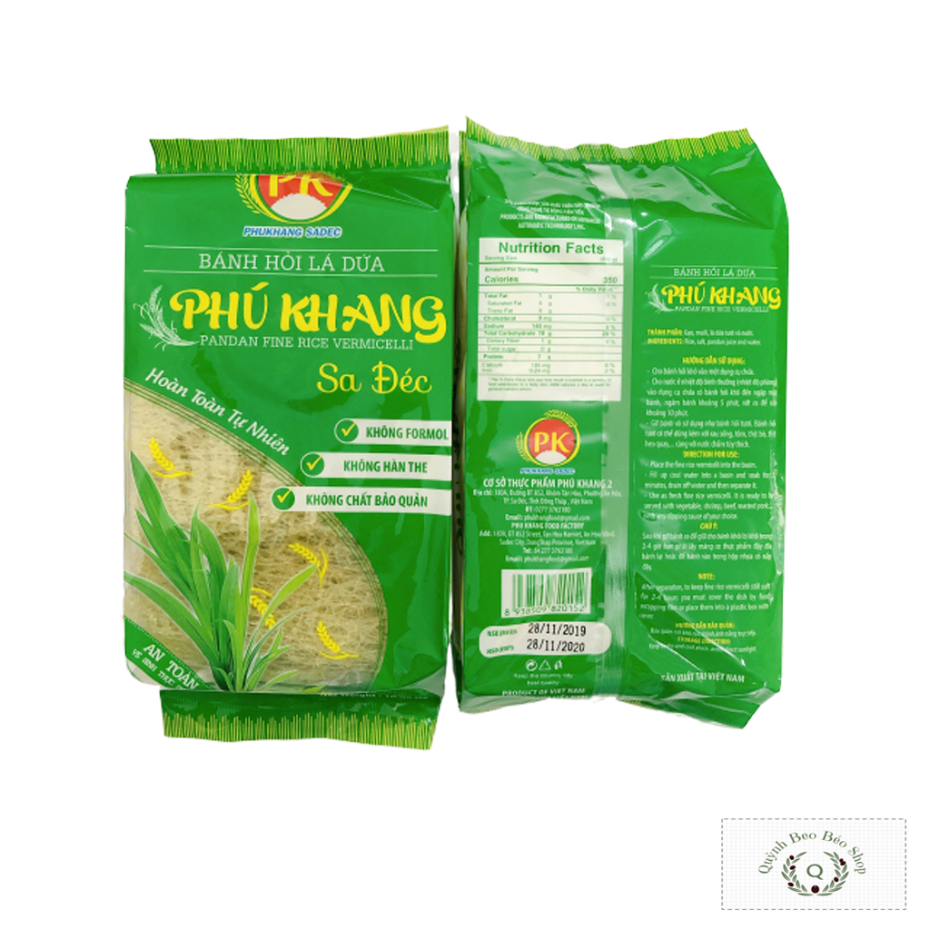 BÁNH HỎI LÁ DỨA (KHÔ) PHÚ KHANG- SA ĐÉC TÚI 300G