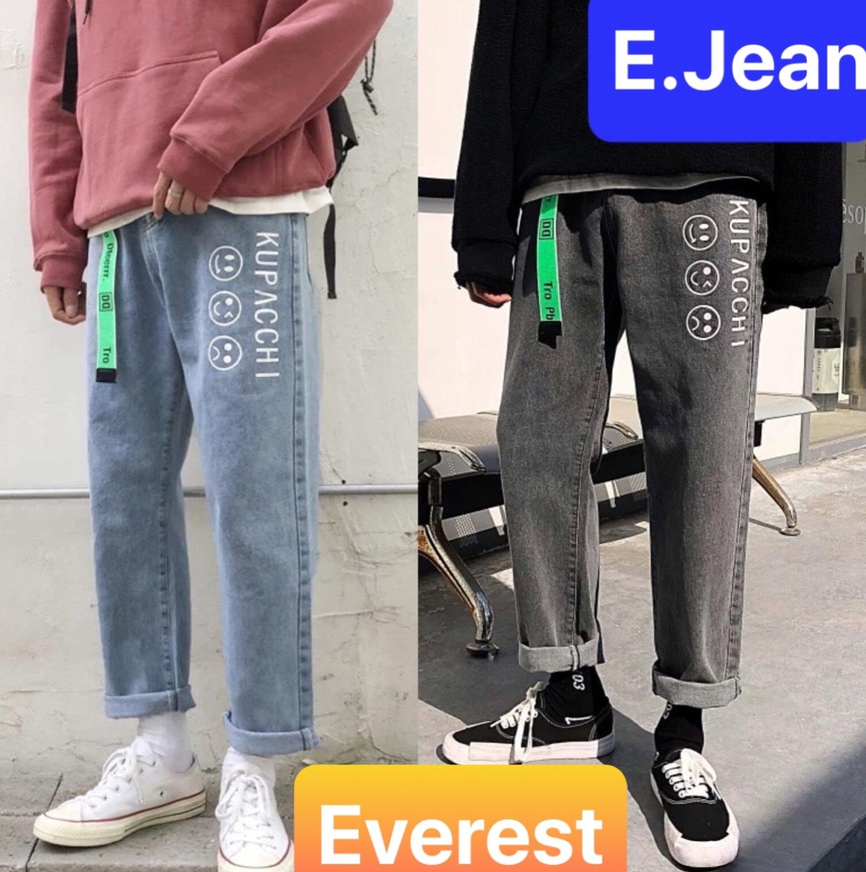 QUẦN BAGGY JEAN NAM CHẤT BÒ ỐNG RỘNG DÀI KUBAOCHI KIỂU MỚI HOT TREND - EVEREST FASHION