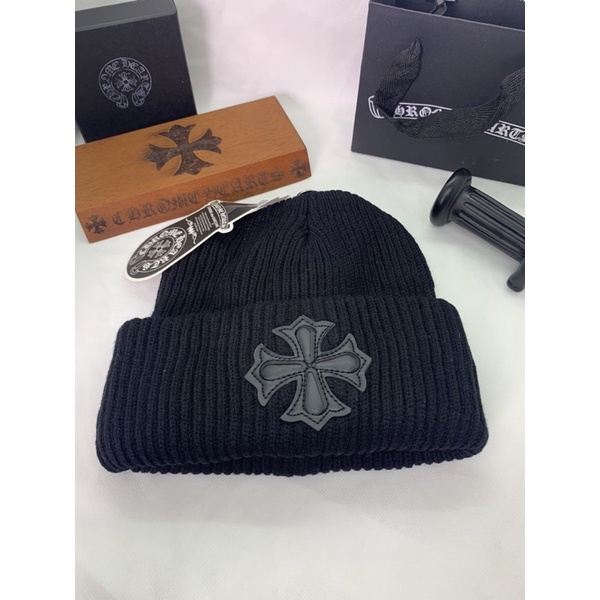 Nón, mũ len nam nư Chrome Heart logo da cao cấp.