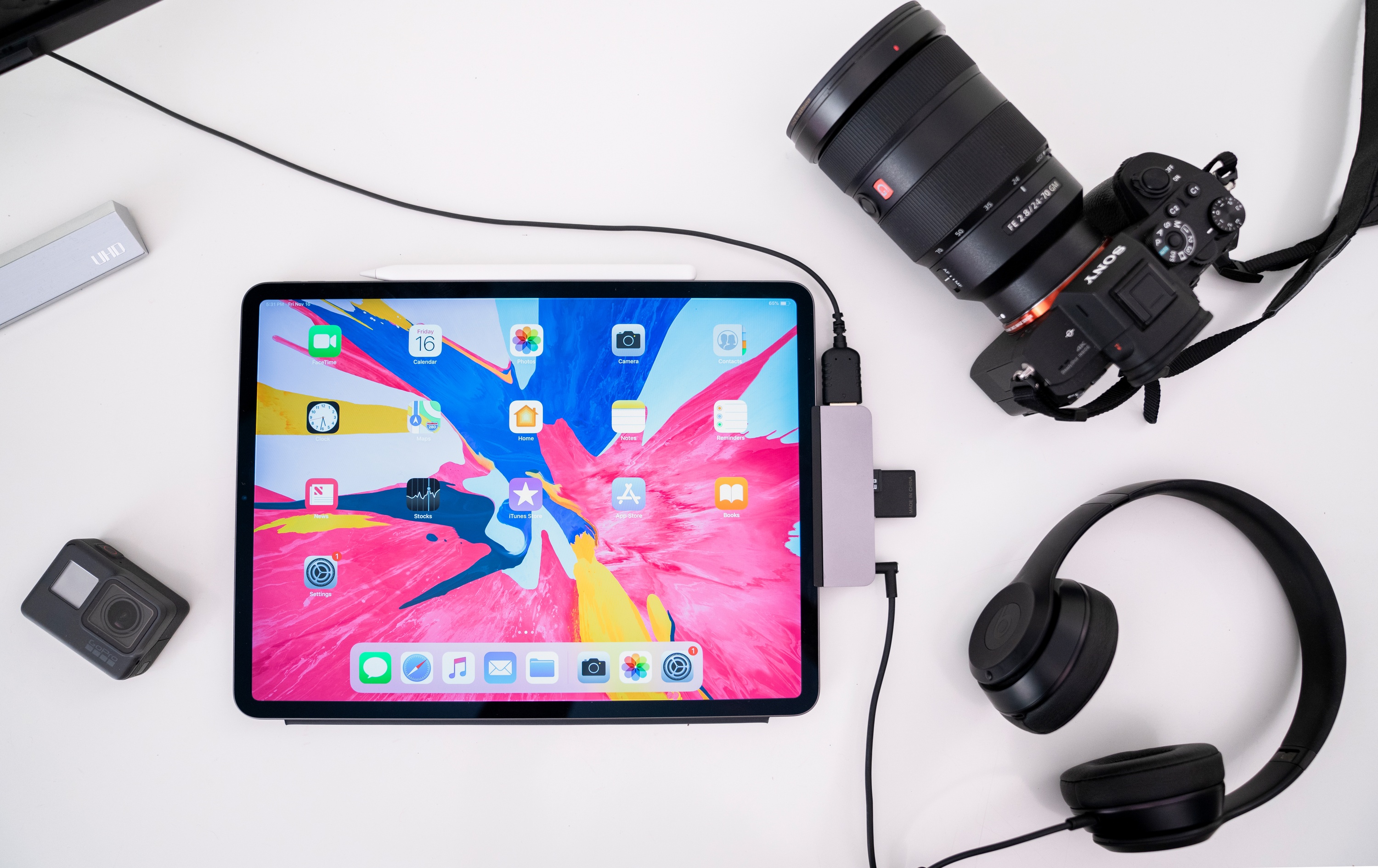 Cổng chuyển/ Hub USB-C 6in1 HyperDrive Dành Cho iPad/Macbook/Laptop/Smartphone