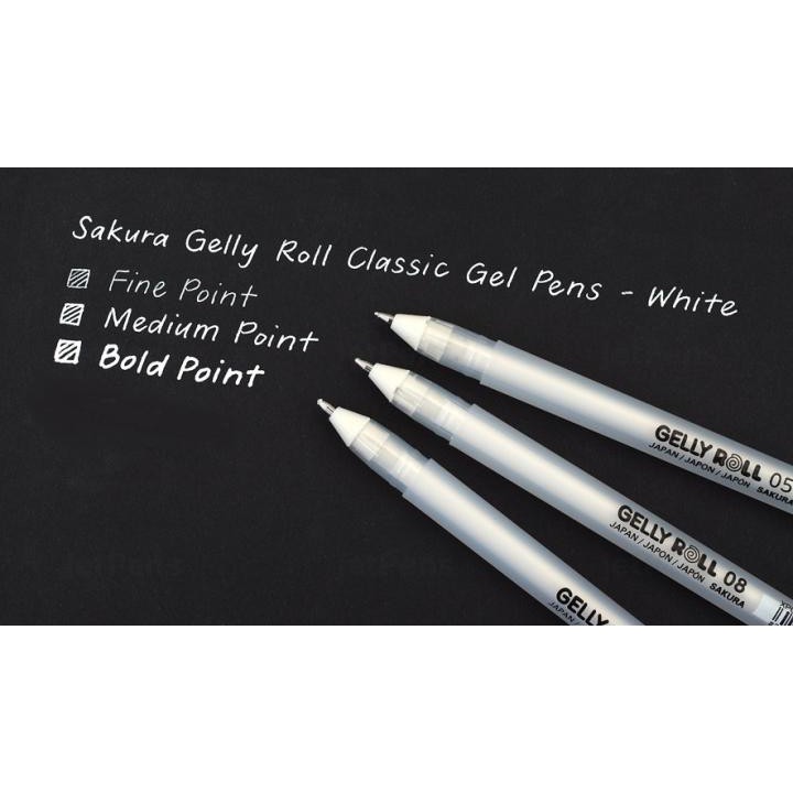 BÚT GELL SAKURA GELLY ROLL TRẮNG ĐỦ SIZE (05 - 08 - 10)