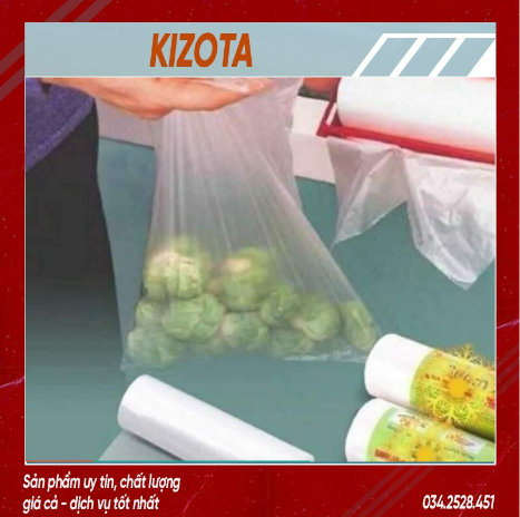 COMBO 3 CUỘN TÚI ĐỰNG THỰC PHẨM TỰ HỦY SINH HỌC-KIZOTA