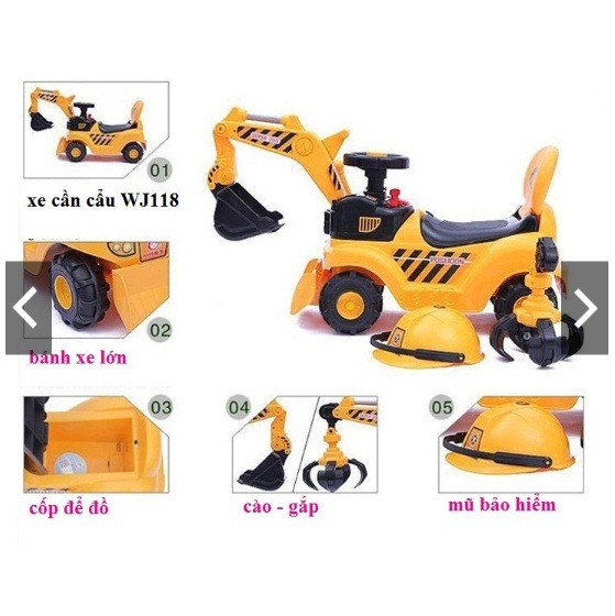 Xe cẩu ngồi chòi chân 2 chế độ + Nhạc