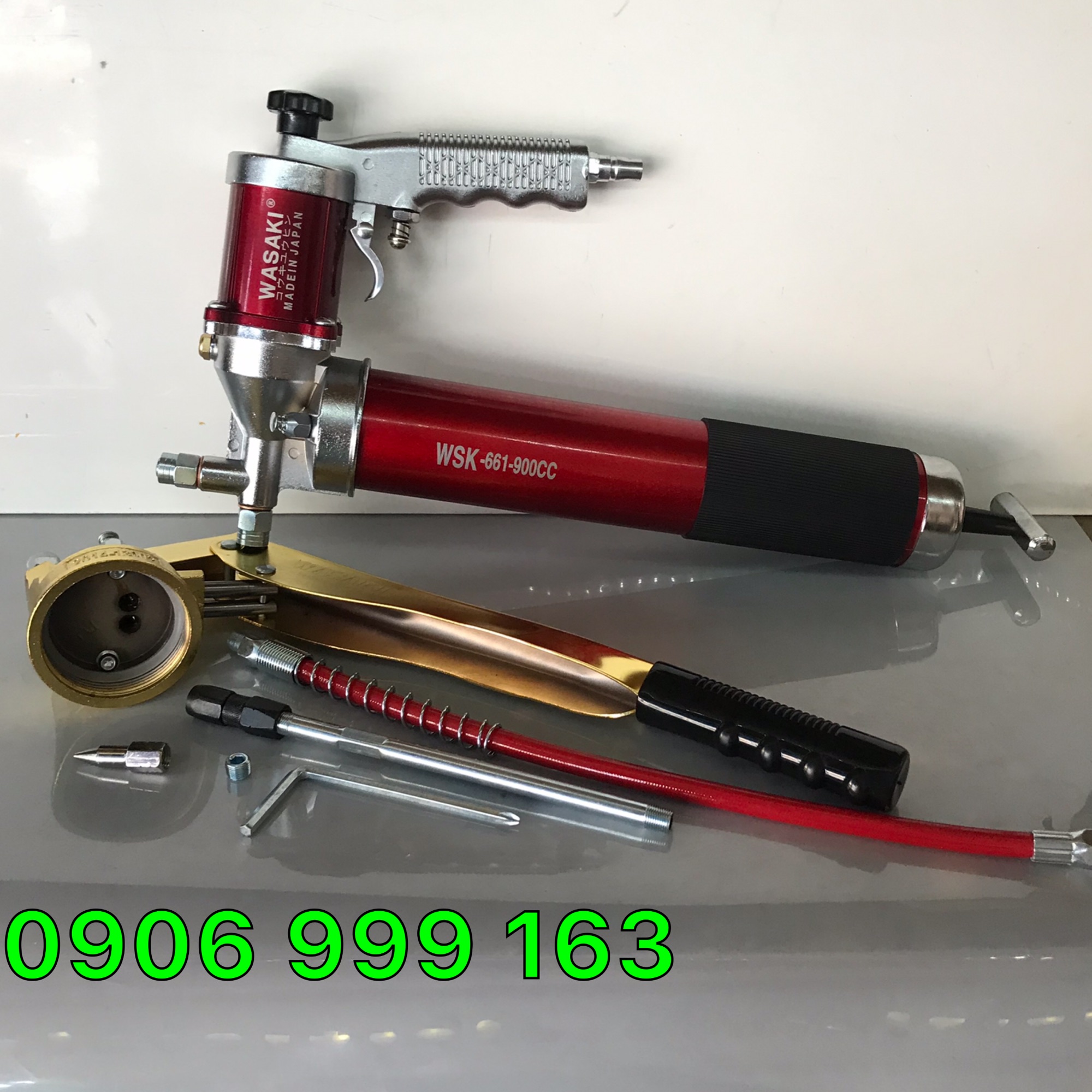 [HCM]BƠM MỠ BÒ DÙNG HƠI VÀ DÙNG TAY CAO CẤP 900cc