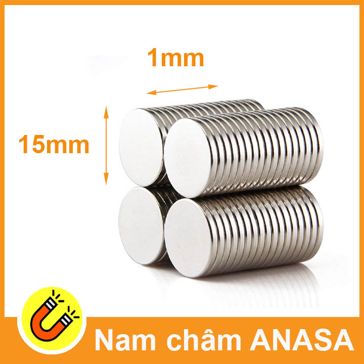 Bộ 10 viên nam châm đất hiếm 15x1mm