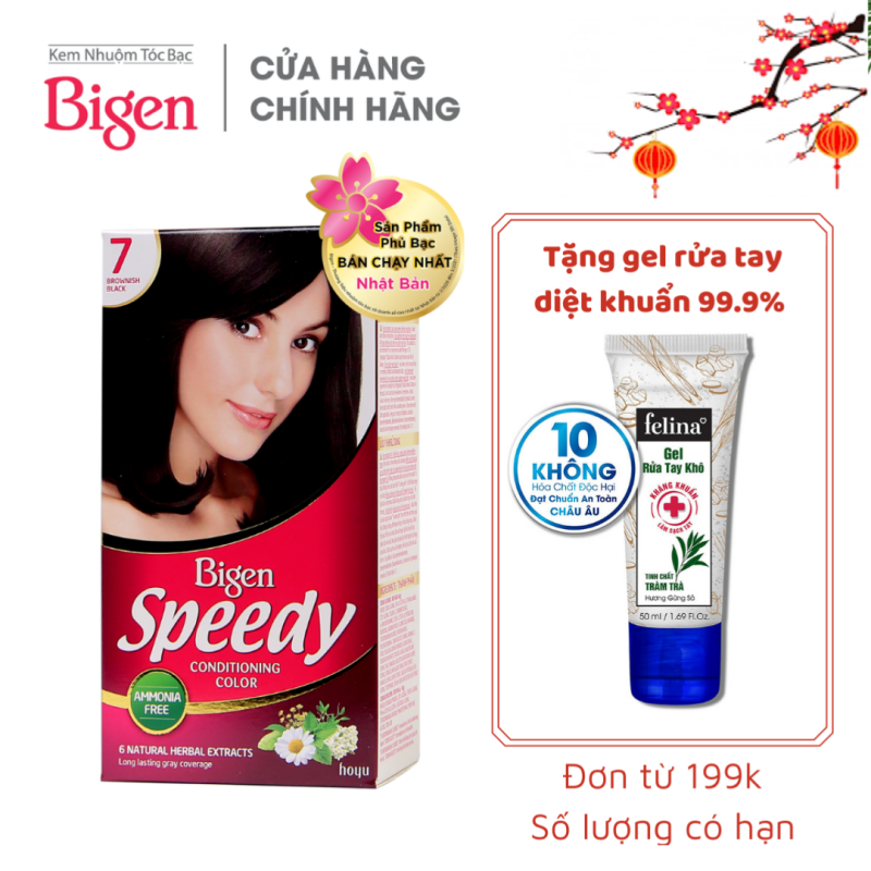 Thuốc nhuộm dưỡng tóc phủ bạc thảo dược Bigen Speedy Thương hiệu Nhật Bản 80ml dạng kem cao cấp