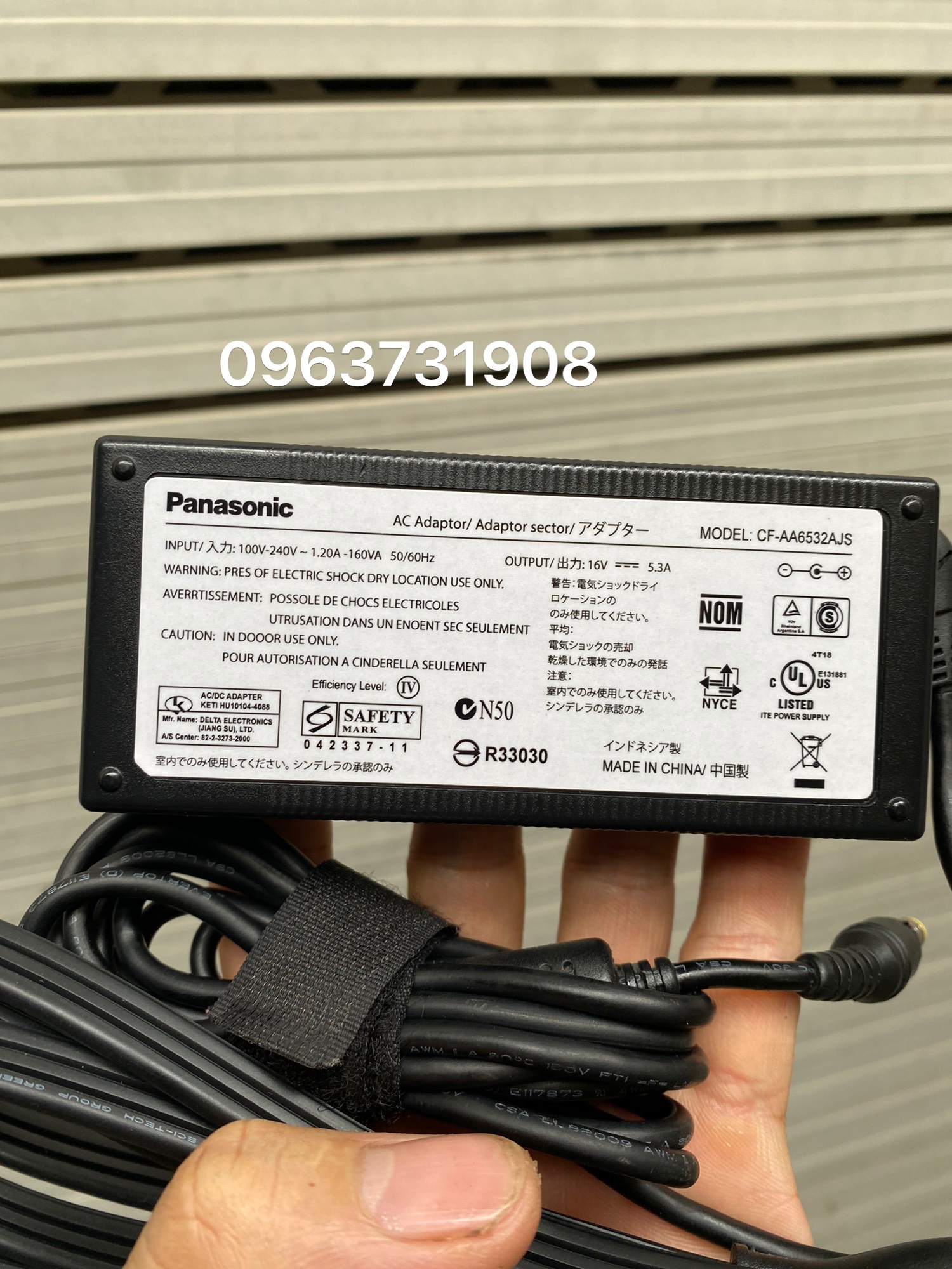 Dây sạc laptop Panasonic CF-B10 DC 16V bản gốc zin bóc máy Panasonic