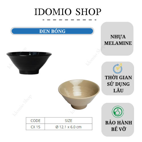 Chén Nhựa Melamine Màu Đen/Nâu