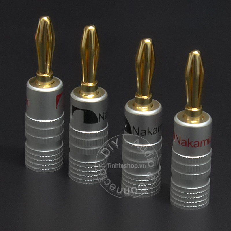 4 chiếc - Jack cắm bắp chuối cho Loa Âm ly mạ vàng 24K OD4mm