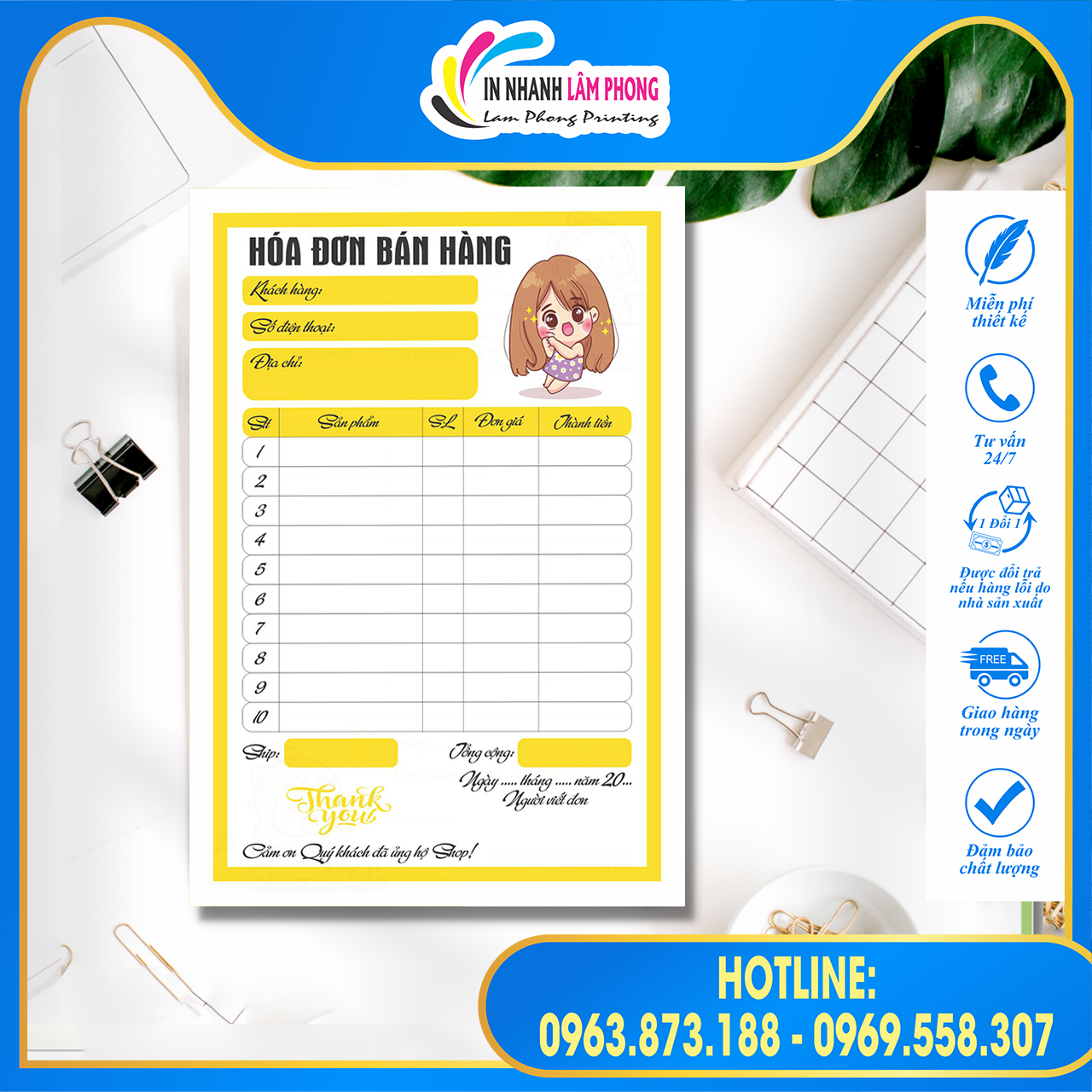 Combo 50 Hóa Đơn Mini Siêu Dễ Thương