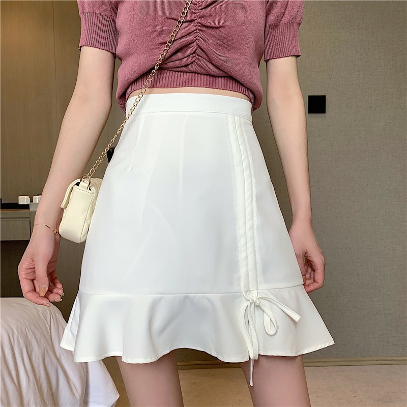 Chân Váy Nữ Chữ A Dây Rút Viền Bèo