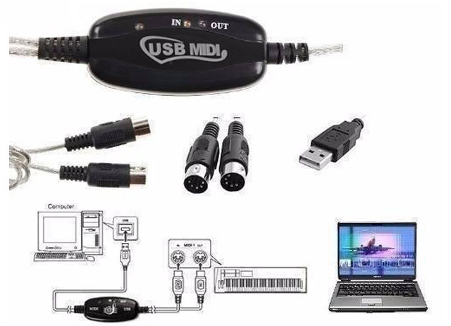 Dây cáp Midi to USB cho Organ, Keyboard