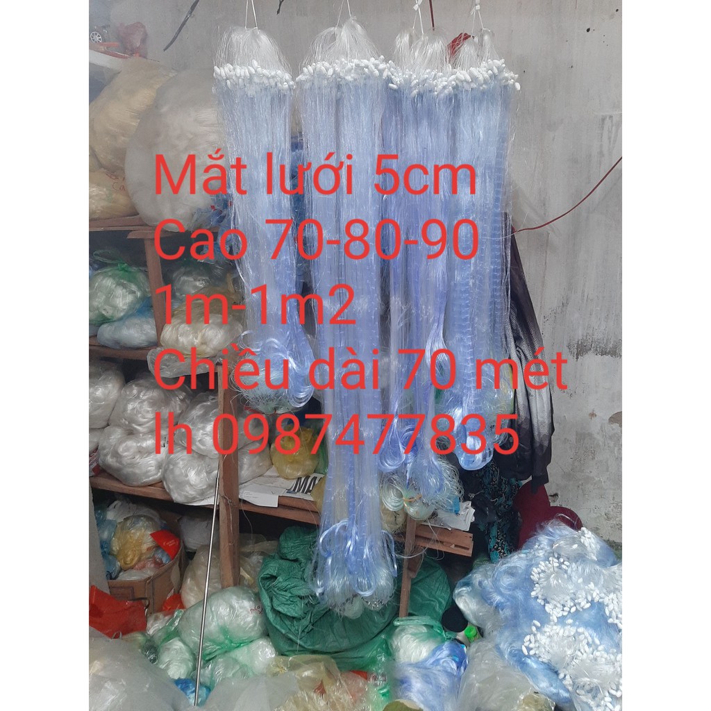 LƯỚI ĐÁNH CÁ 3 MÀN LƯỚI THÁI  5 PHÂN CAO 70-80-90 phân 1m-1m2 DÀI 70 MÉT   (xả hàng giảm giá và cam kết bảo hành đổi trả