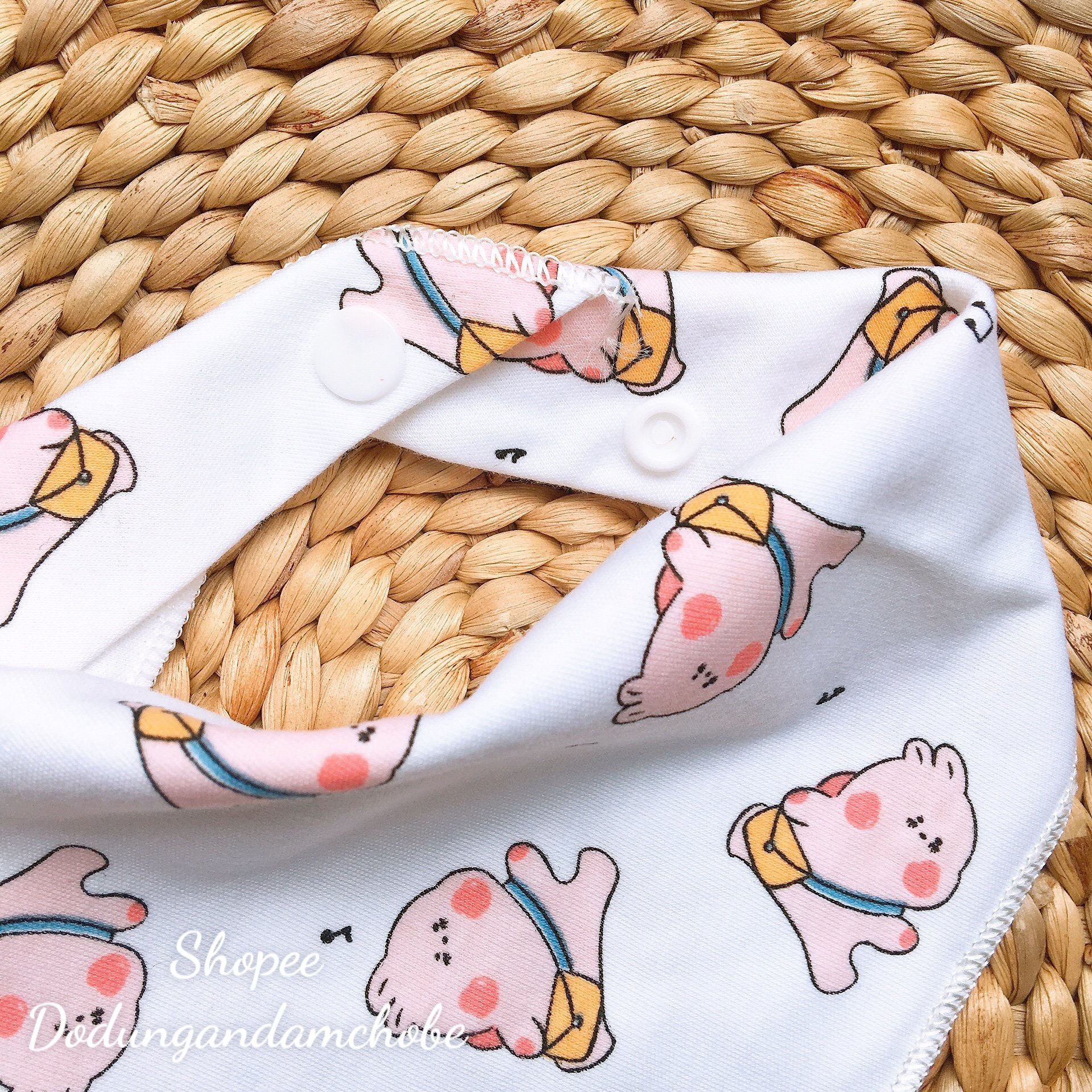 [Hoàn tiền 6%] Yếm bấm cotton cho bé Sơ Sinh