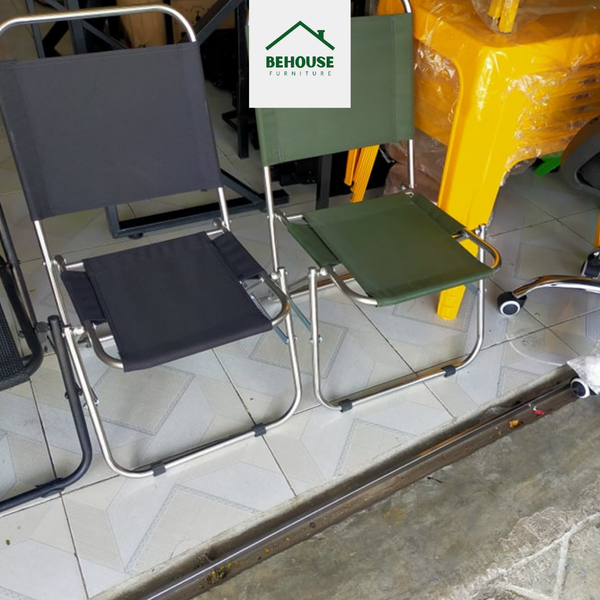 Ghế xếp inox cà phê cafe vải bố