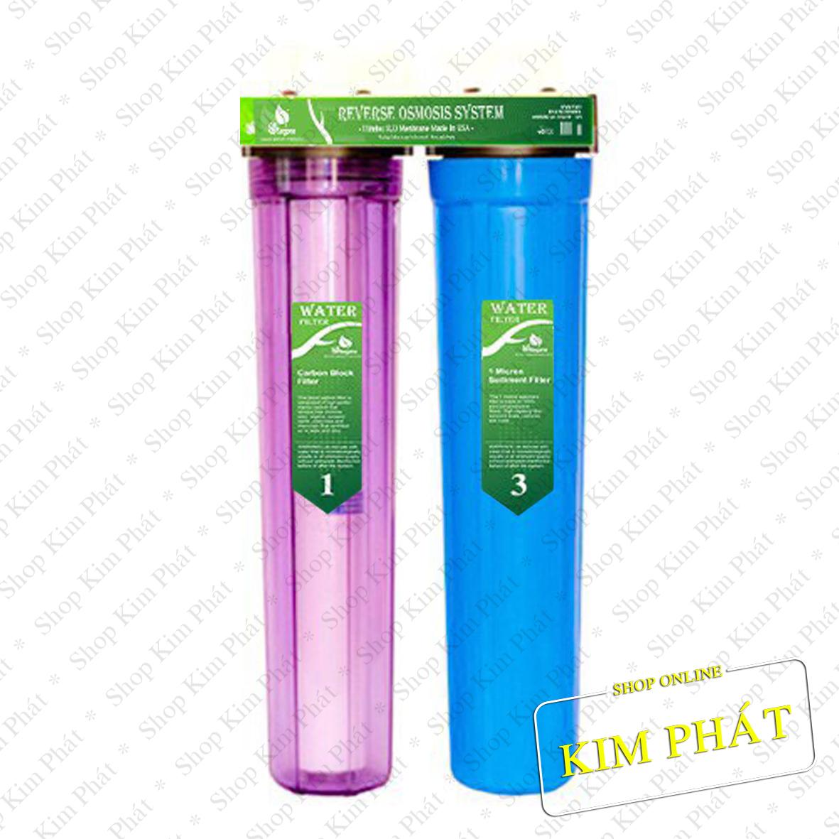 Bộ lọc nước thô đầu nguồn 2 cấp lọc ly 20 inch-sjh20-2tx