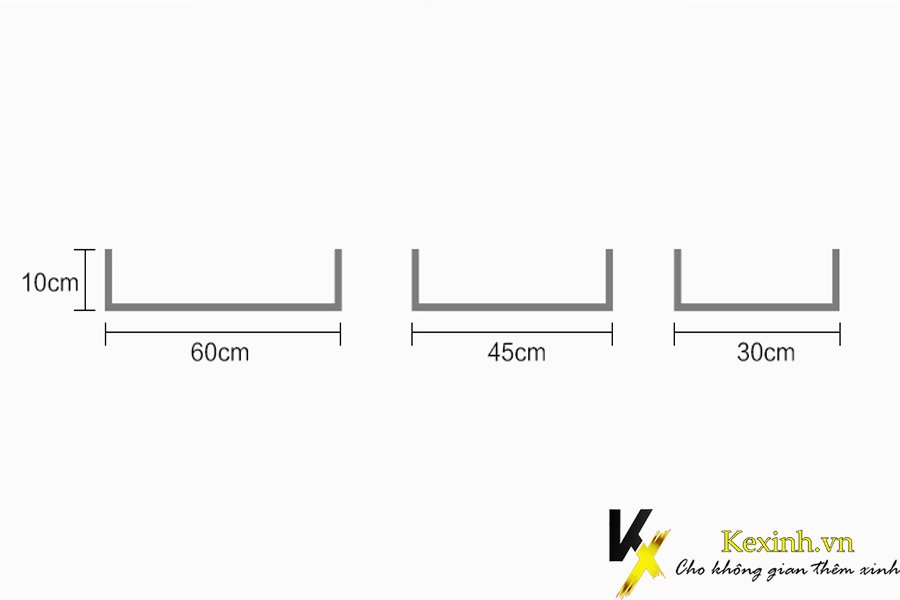 Bộ 3 Kệ Chữ U Sang Trọng Gỗ Lõi Xanh Chống Ẩm + Tặng Lá Gỗ Trang Trí Dán Tường.
