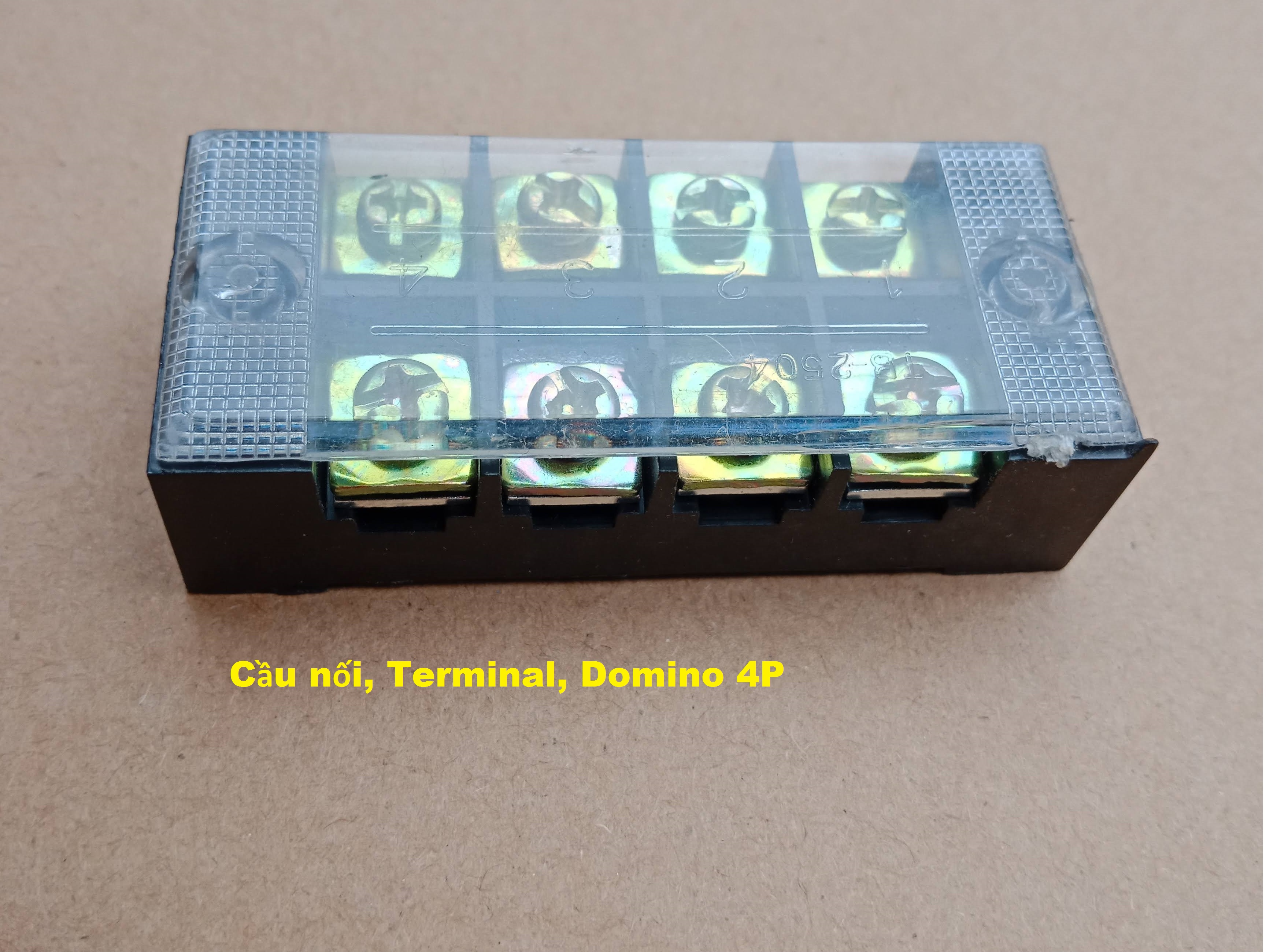 Cầu nối điện 4P - 25A 600V - Phụ kiện tủ điện, Domino, Terminal nối điện