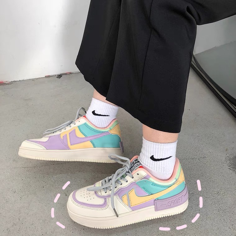 Giày Thể Thao Sneaker Shadow Màu Cầu Vồng