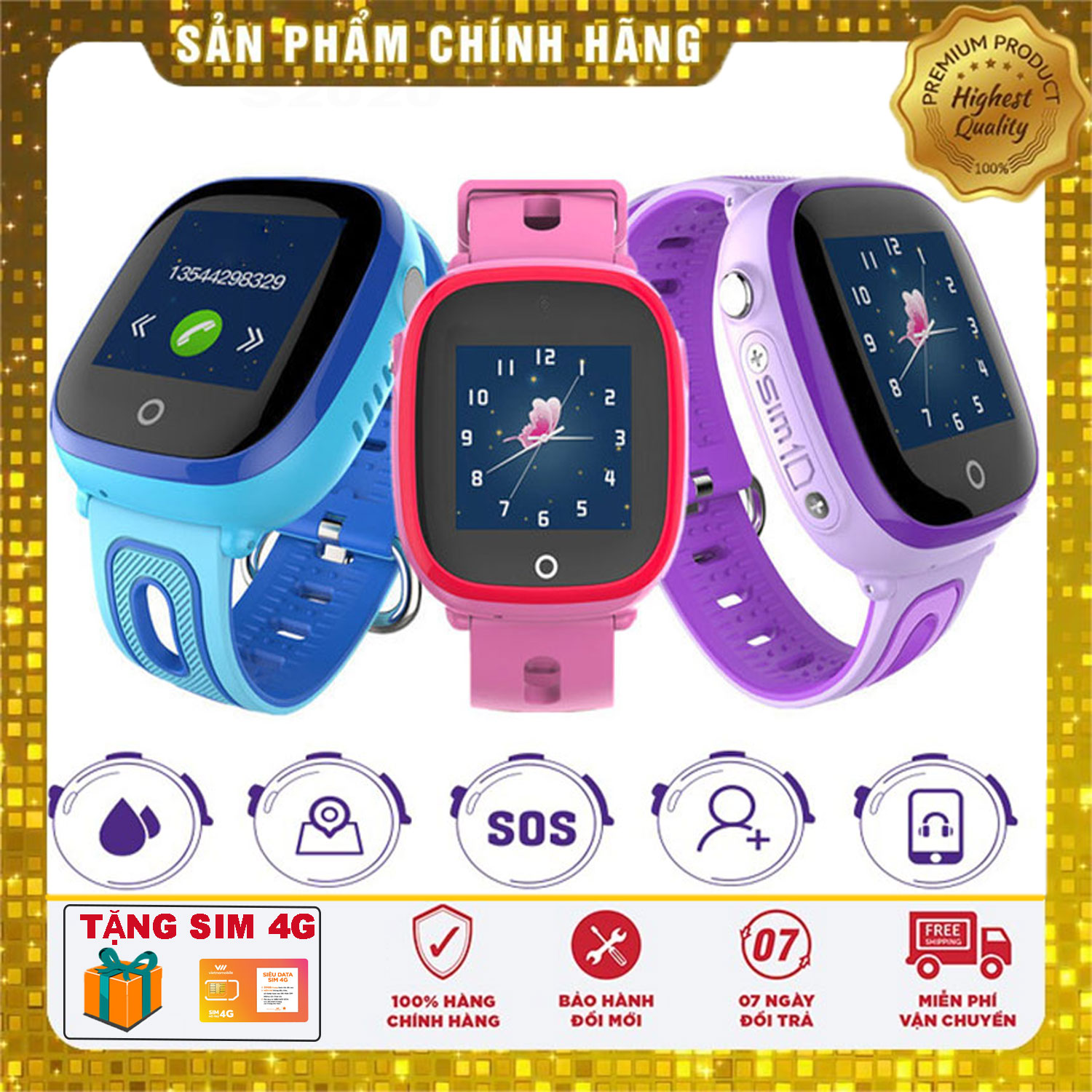 {HÀNG CHÍNH HÃNG}Đồng Hồ Định Vị Trẻ Em TADI KID S06 Chống Nước IP67. (Bảo Hành 12 Tháng) Định Vị GPS . Đồng Hồ Thông Minh Trẻ Em Lắp SIM Nghe gọi 2 Chiều. Có Camera Chụp Ảnh Từ Xa. Tặng SIM 4G Data Tốc Độ Cao | TADI DIGITAL