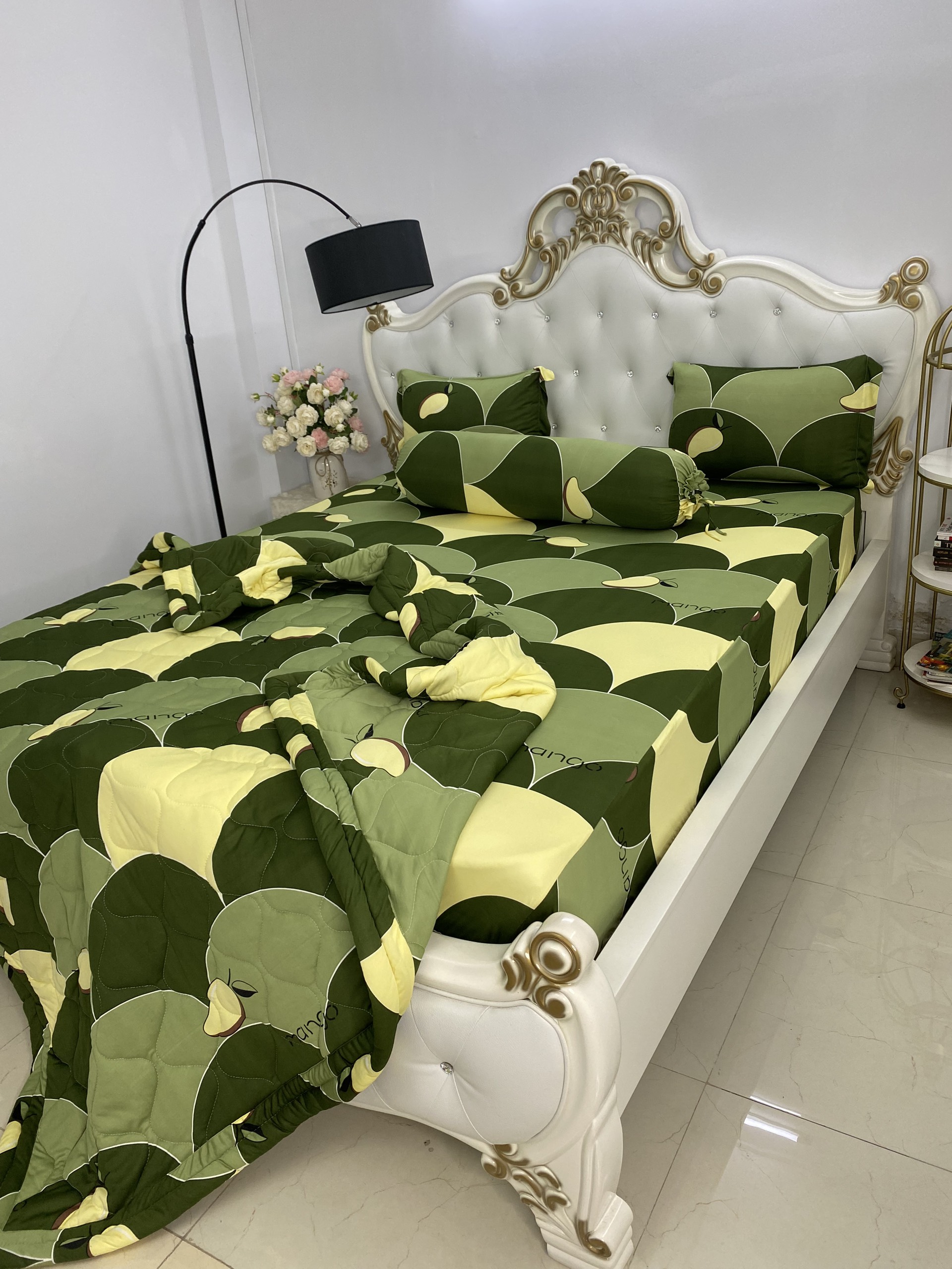 Bộ chăn drap gối thun Hàn Quốc loại 1 có mền 5 món /đủ size
