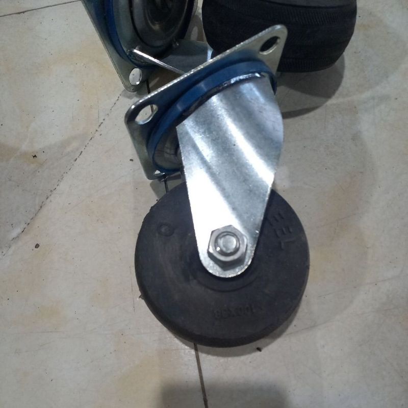 Bánh xe đẩy cao su đúc 100,125mm siêu chịu lực