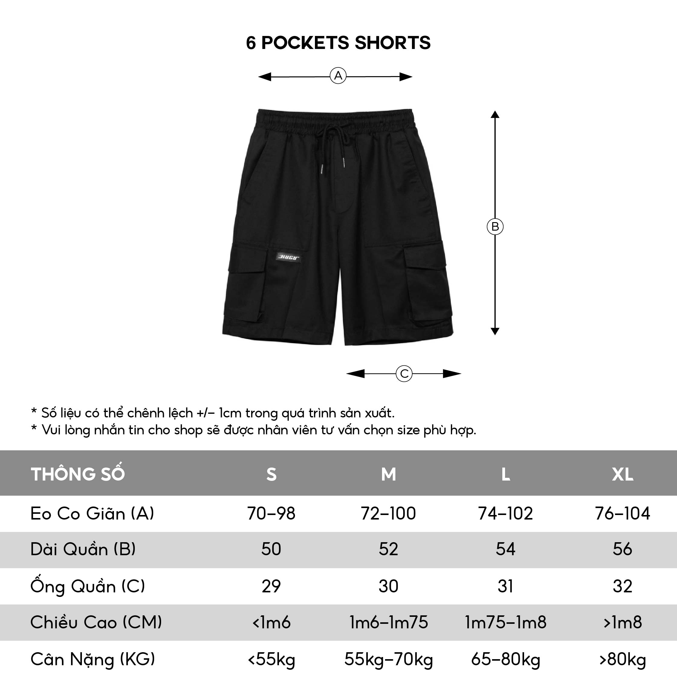 QUẦN SHORT NAM HUGU 6 POCKET