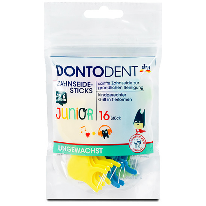 Chỉ xỉa răng có cán Dontodent Junior 6, 32 cái