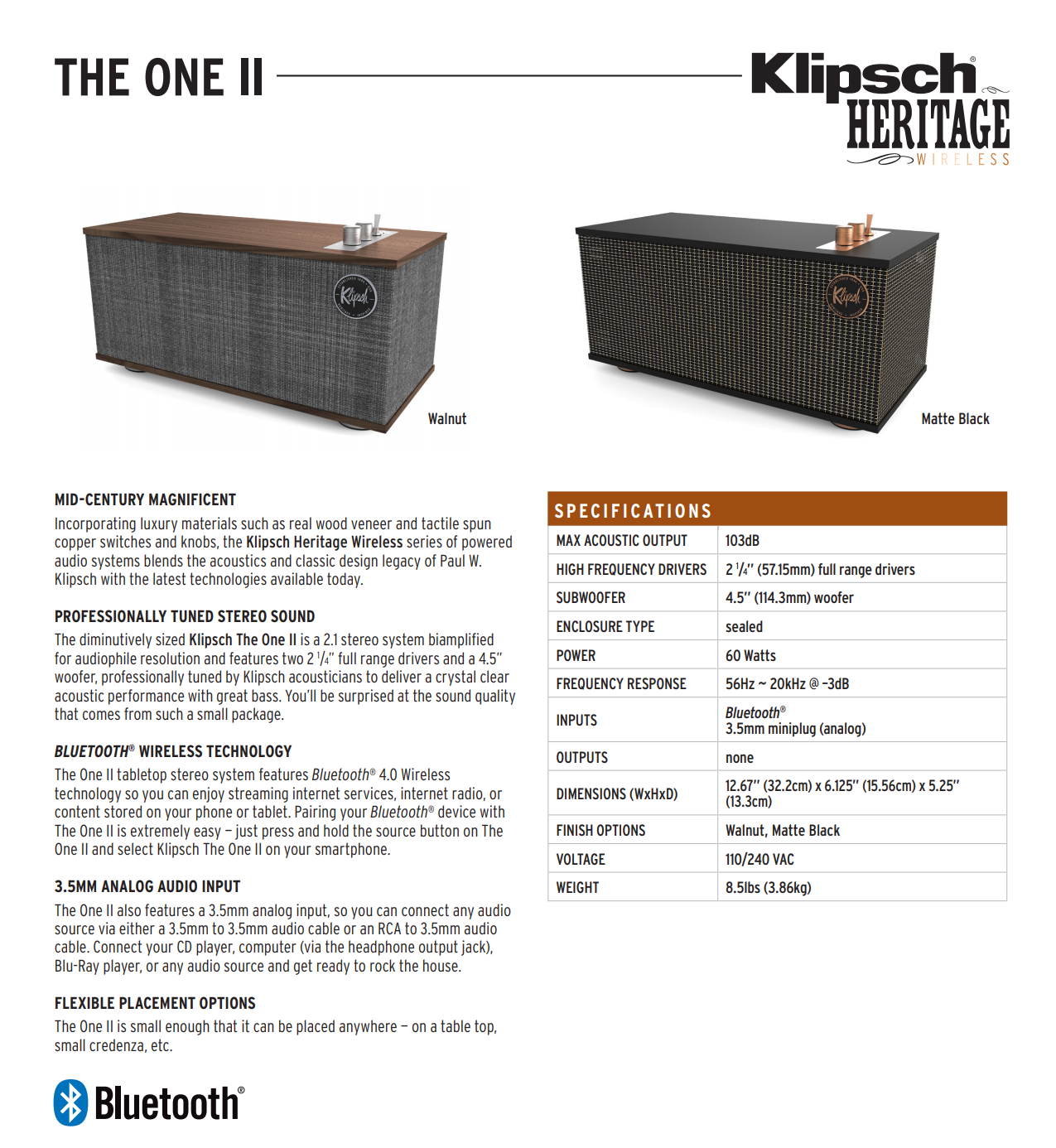 [Trả góp 0%][Hàng Chính Hãng] Loa Bluetooth Klipsch THE ONE II